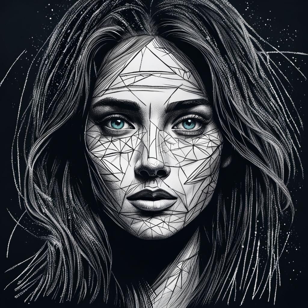 Chalk Pastel Drawing of a Beautiful Woman's Face