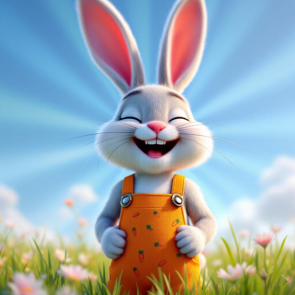 Laughing bunny, Pixar, Disney, concept art, 3d digital art, ...