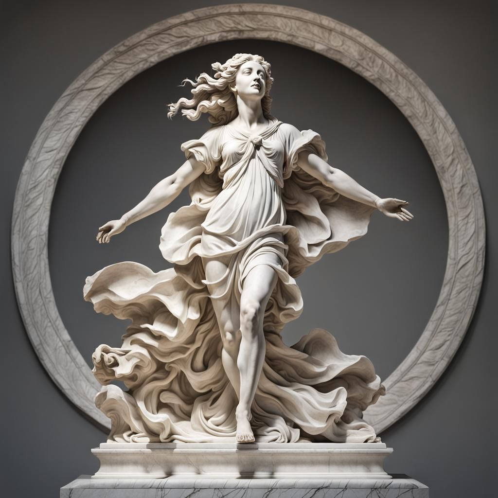 Baroque Marble Sculpture of Spring Goddess