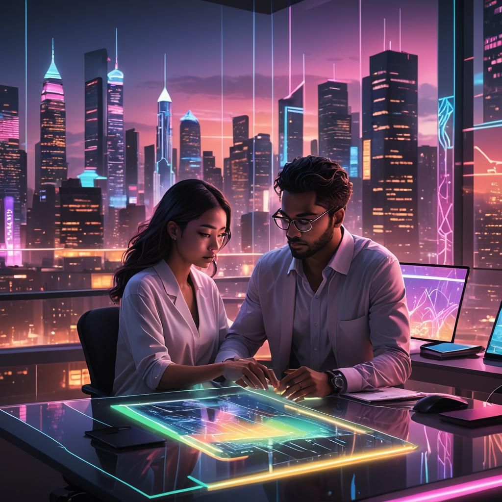 Futuristic Visionary in High-Rise Apartment: Sci-Fi Concept ...