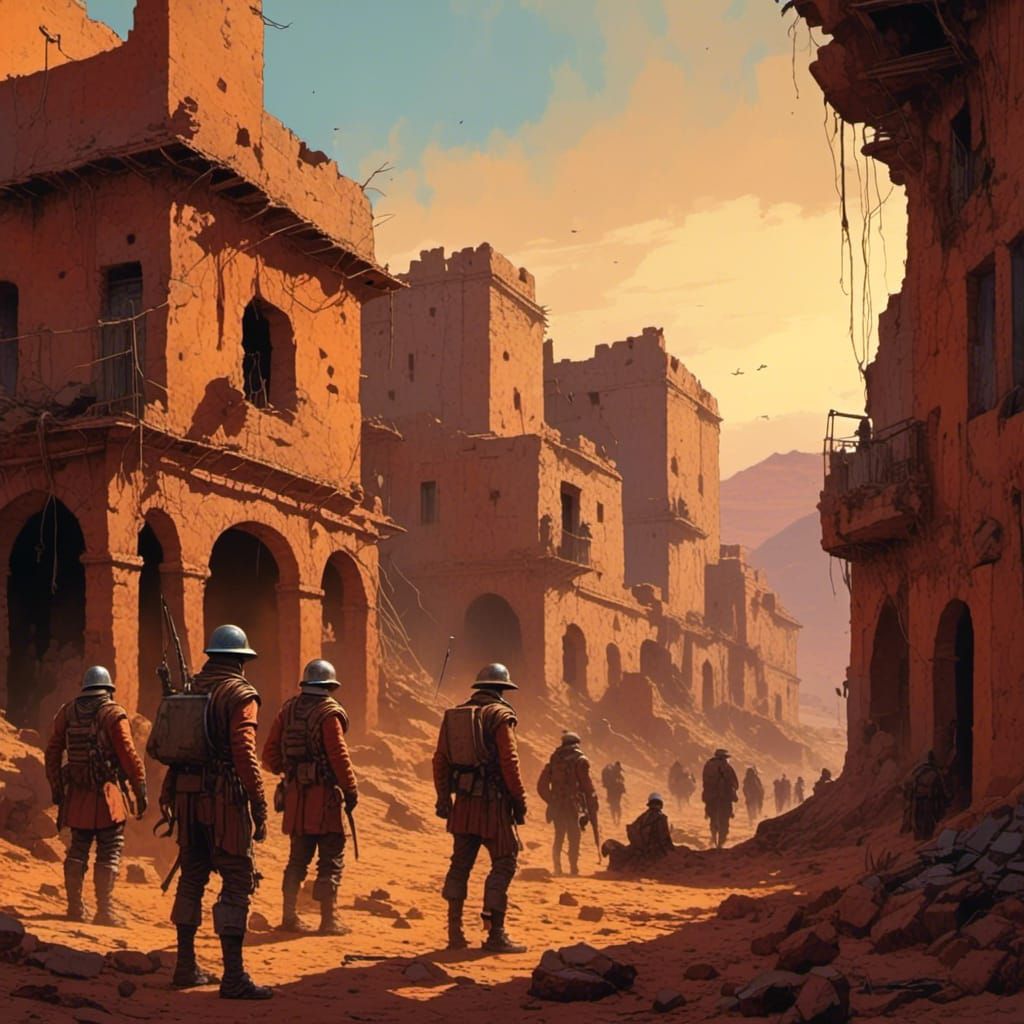 North African Fort Under Siege: Photorealistic Historical Dr...