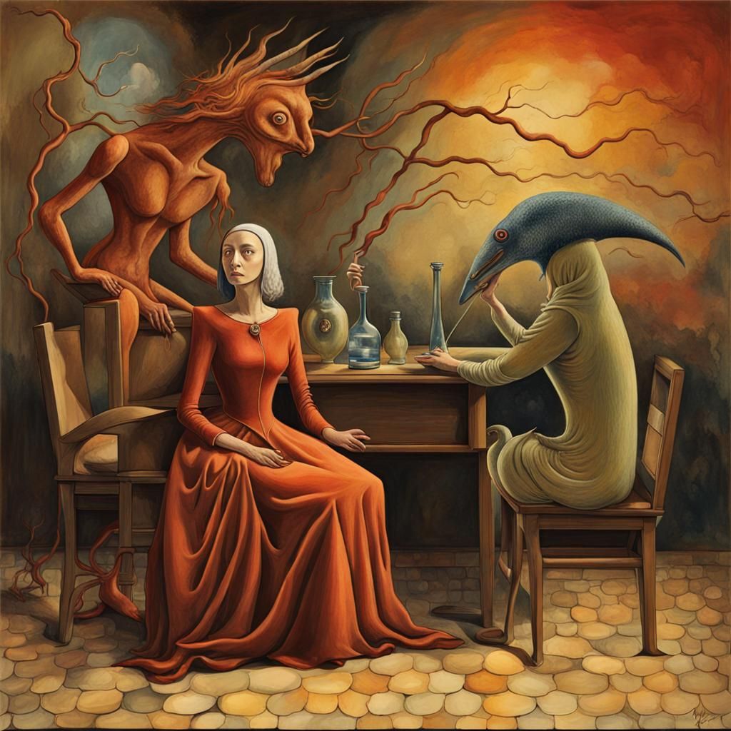 Surreal Dreamscape in Dark Fantasy Style