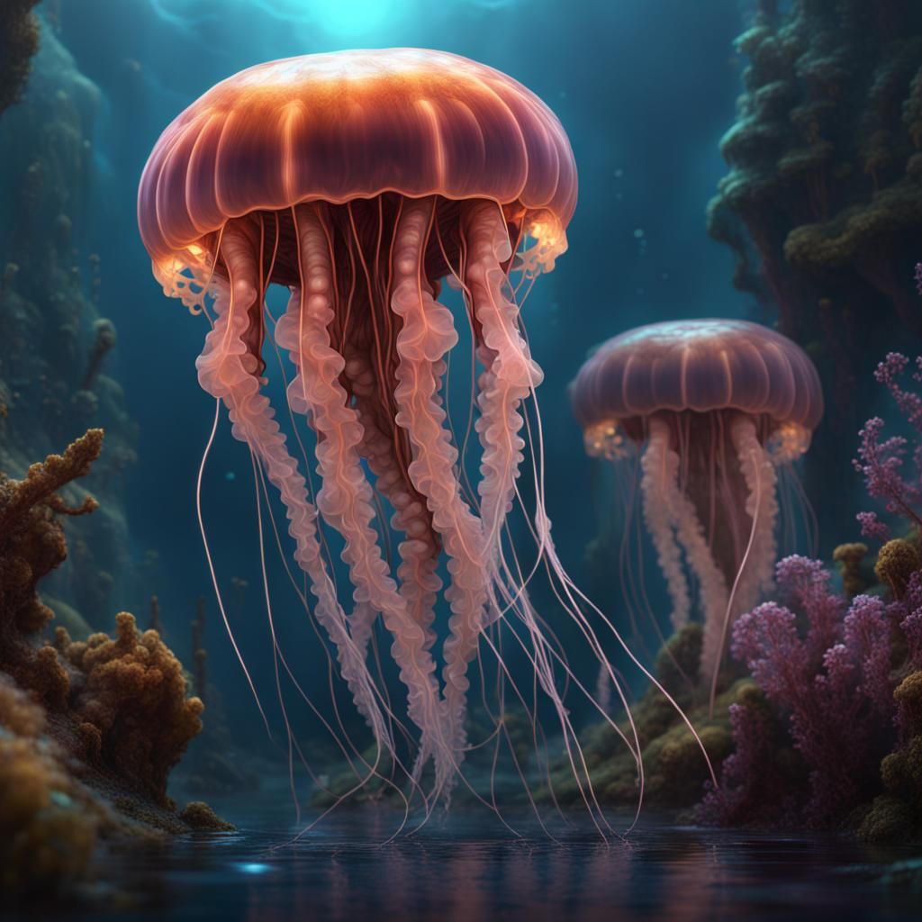 Fantastical Jellyfish in Detailed Matte Painting