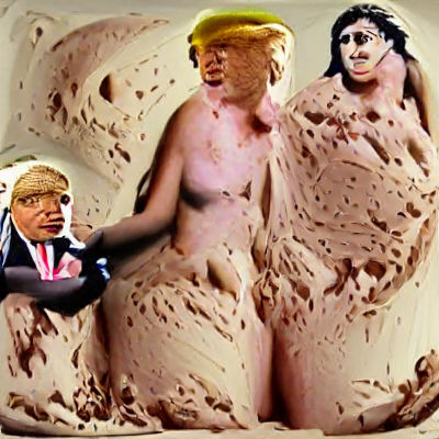 Humorous Surreal Scene: Unexpected Interaction