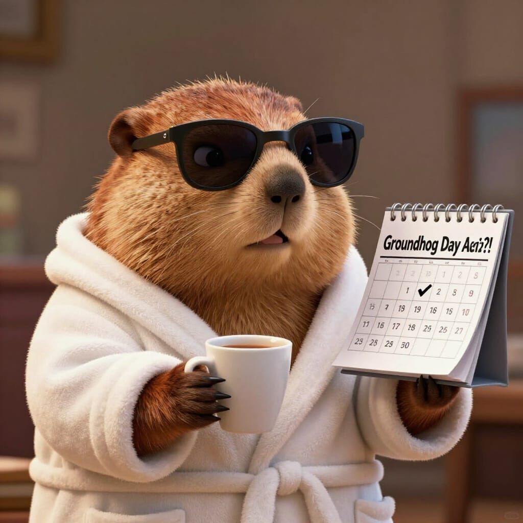 Groundhog Grumbles About Groundhog Day in Pixar Style