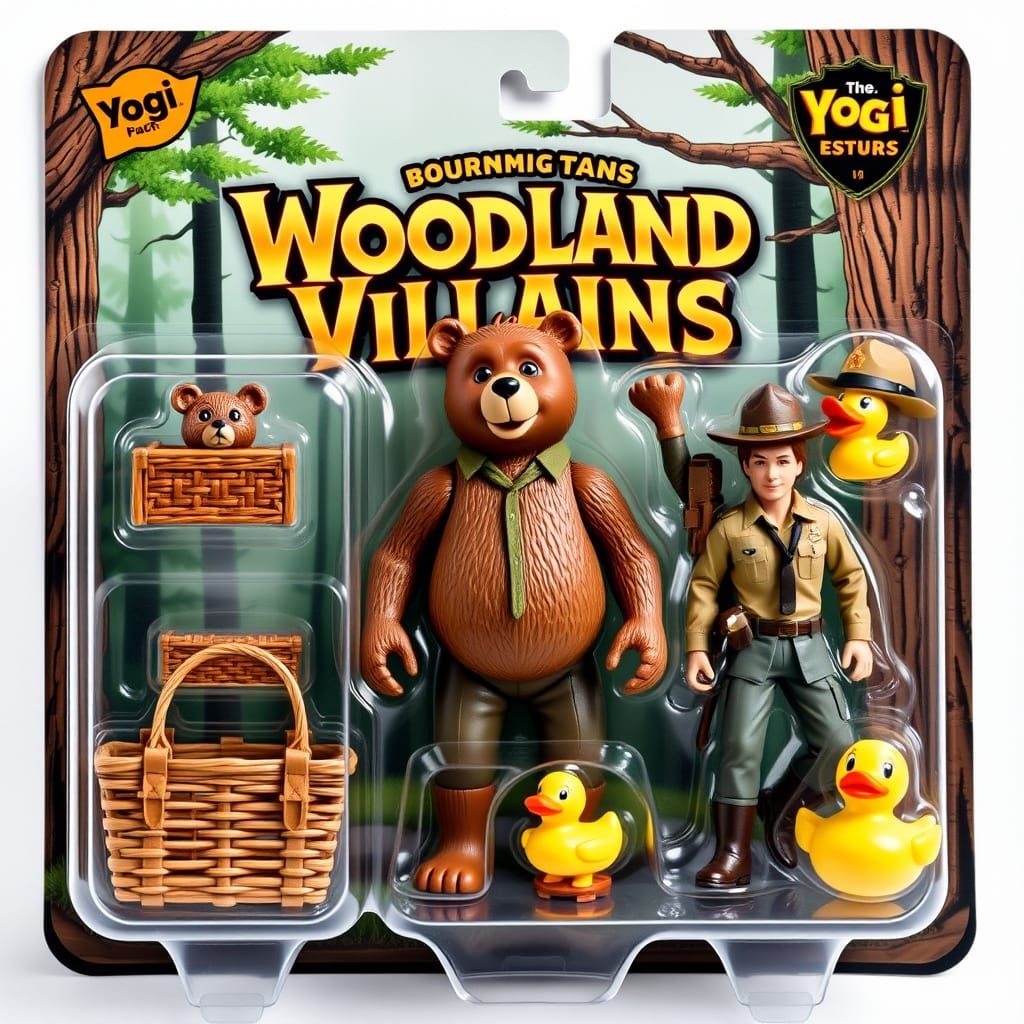 Yogi Bear and Woodland Villains Action Figures in Hyperreali...