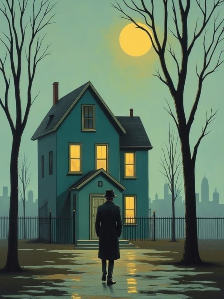 Surreal Melancholy Scene in Dreamlike Palette