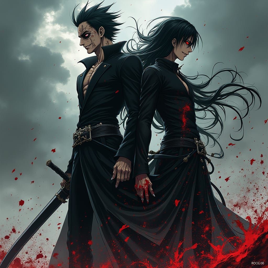 Gritty Anime Mashup: Dark Berserk-Inspired Zaraki Kenpachi a...