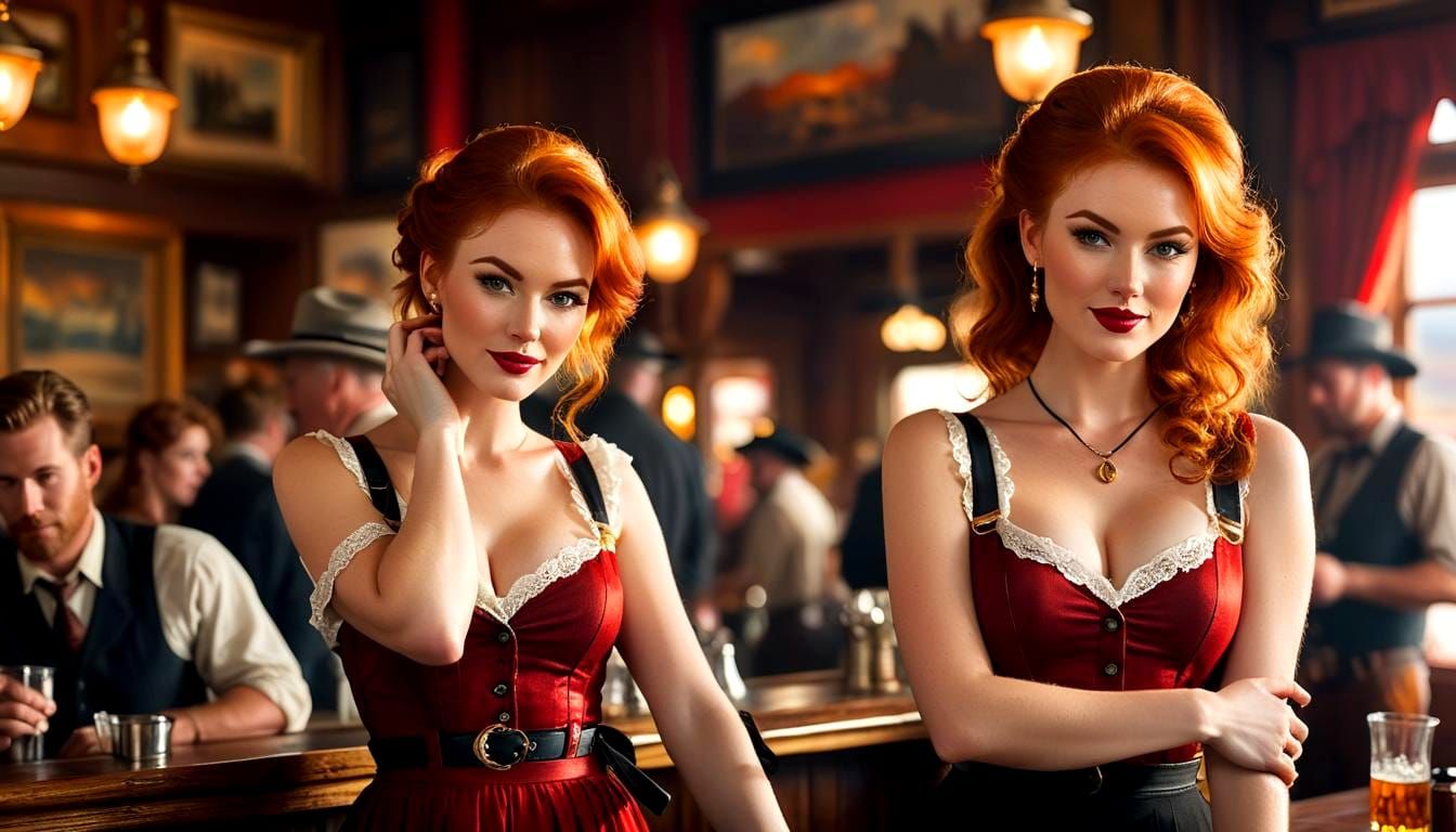 Saloon girls landscape background collection (24) Sisters Fr...