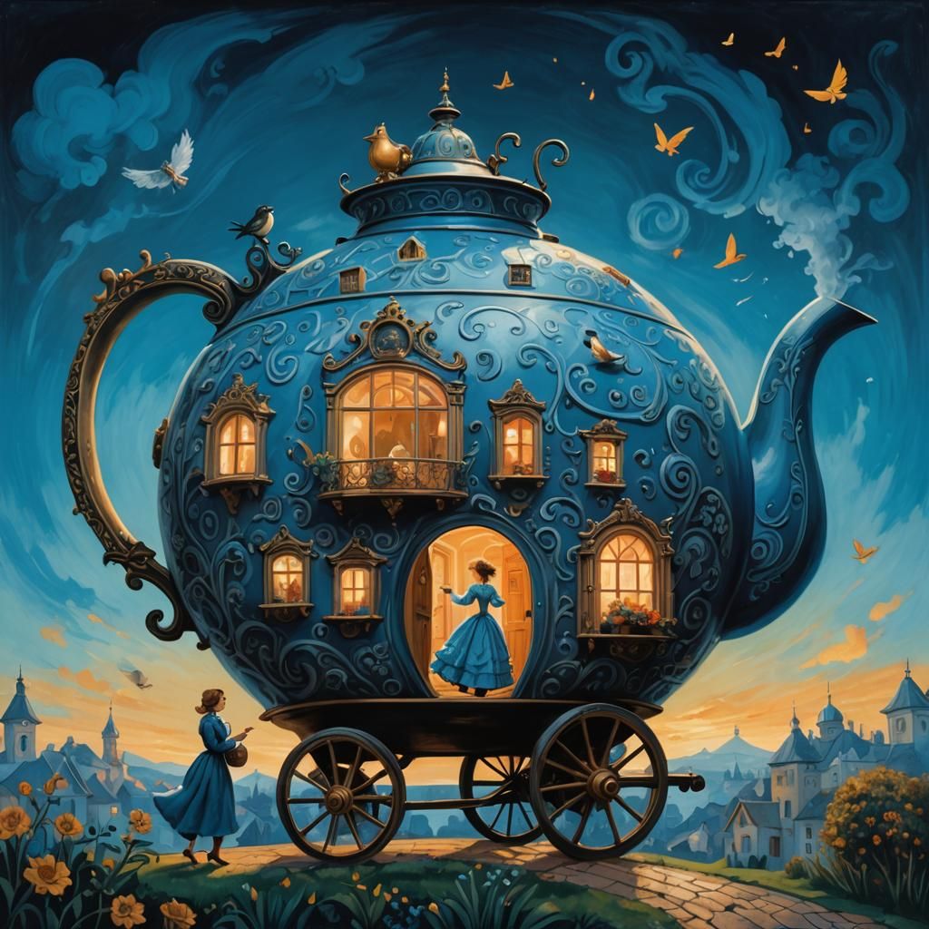 Whimsical Teapot House in Baroque Style