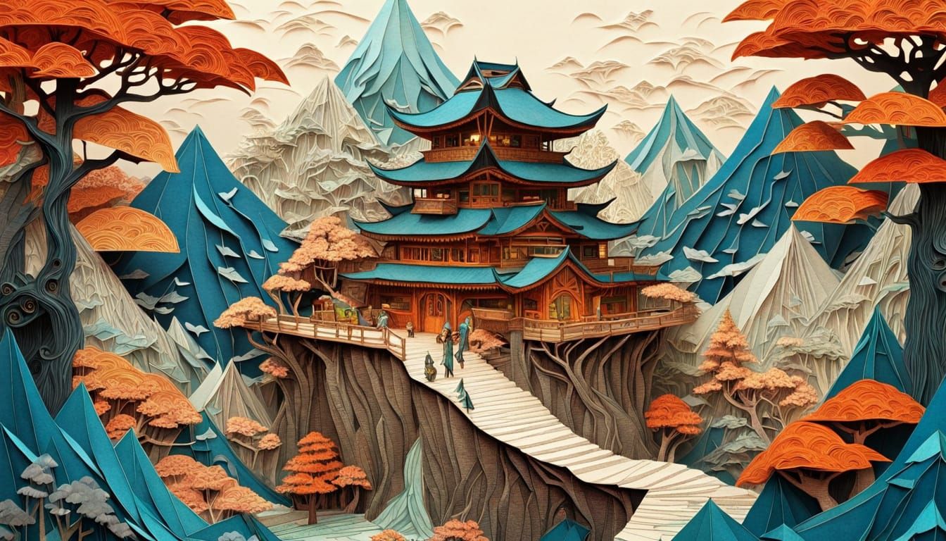 Paper Origami World in Epic Scale