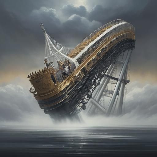 Surreal Piano Rollercoaster Dreamscape in Dali Style