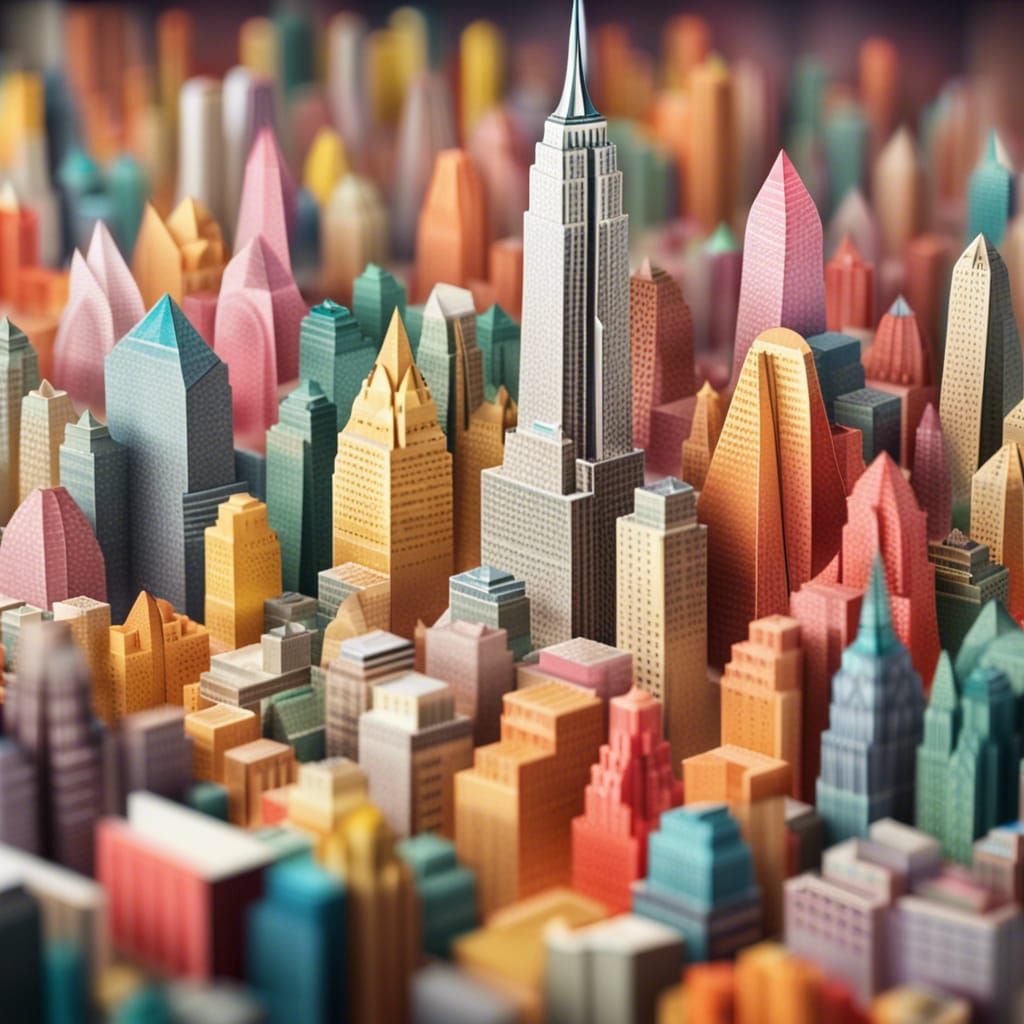 New York City Origami Papercraft in 8K