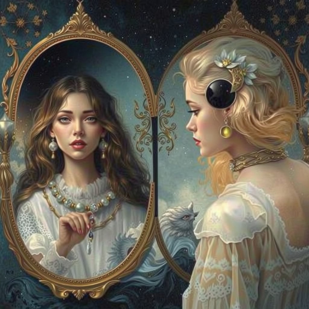 Ethereal Double Image Illusion of Youth and Age