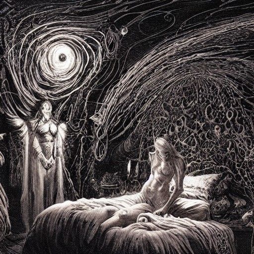 Wizard Casting Sleep Spell with Mystic Cosmic Energy