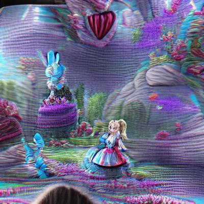 Holographic 3D Alice in Wonderland Scene