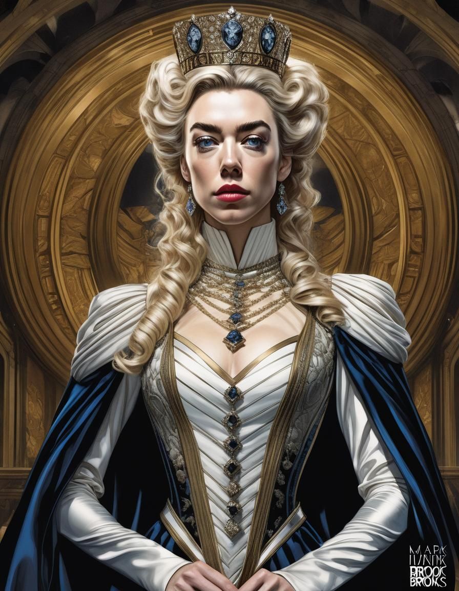 Empress Vanessa Kirby Portrait in Comic Art Style