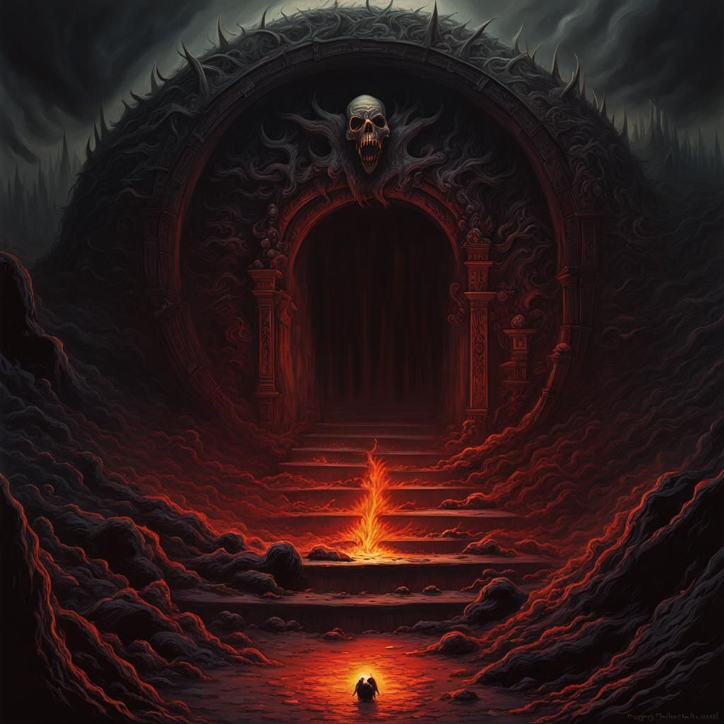 Sinister Entrance to Hell: A Dark Fantasy Art