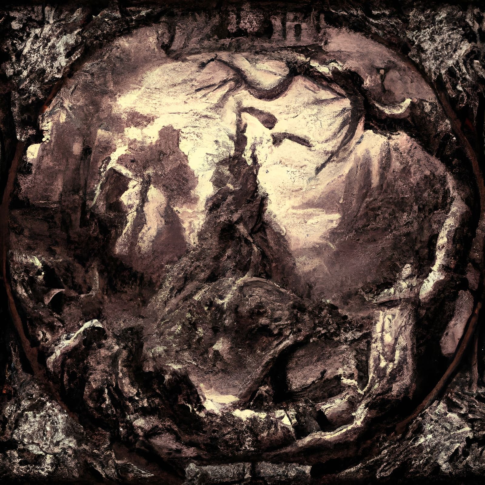 Horror Death Metal Album Cover in Doré Style