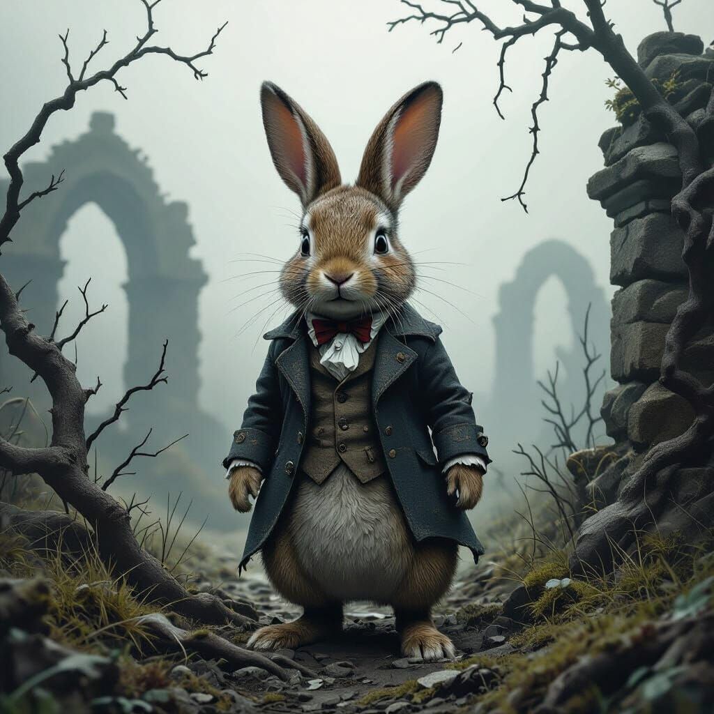 Peter Rabbit in Gothic Landscape Realism
