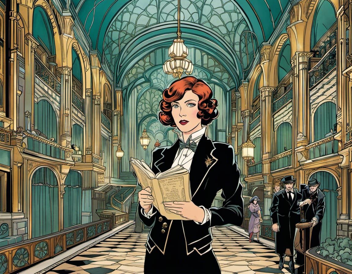 Art Nouveau Graphic Novel Illustration