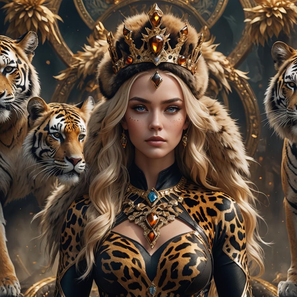 Goddess with Tiger's Eye Crown, Fantasy Concept Art