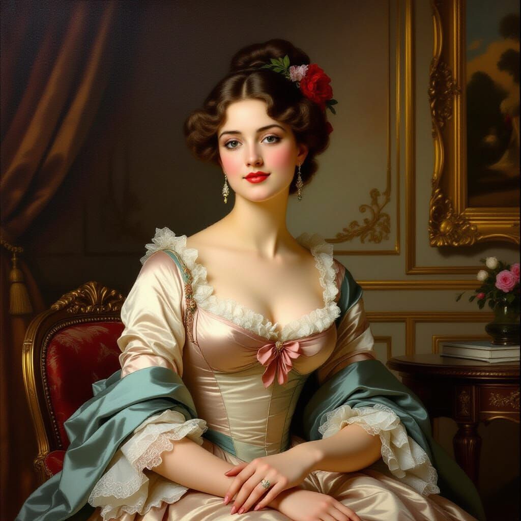Elegant Woman in French Classicism Style