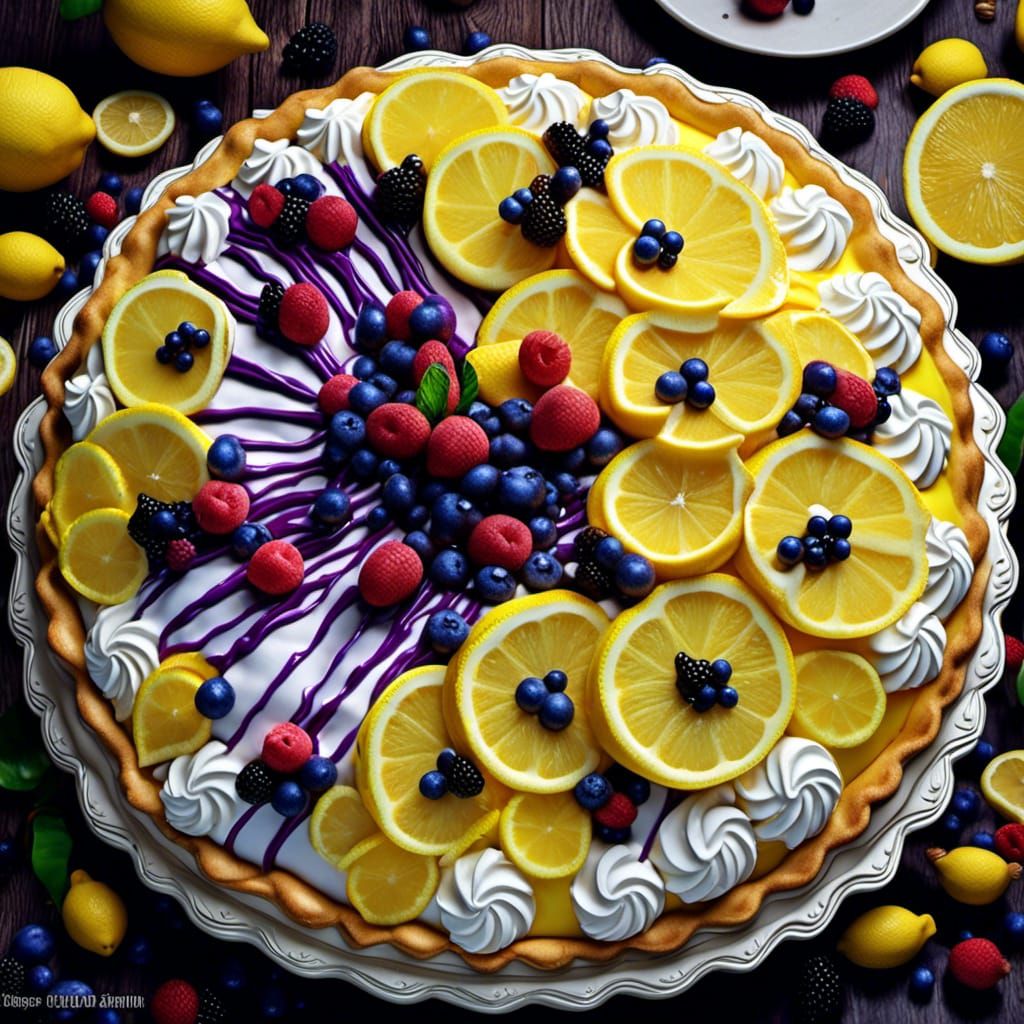 Hyperrealistic Lemon Meringue Pie in HDR