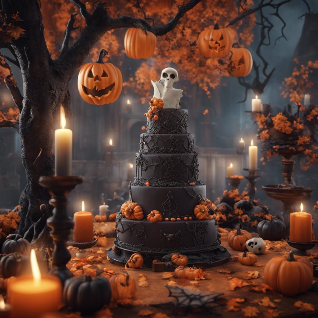 Halloween Wedding Cake