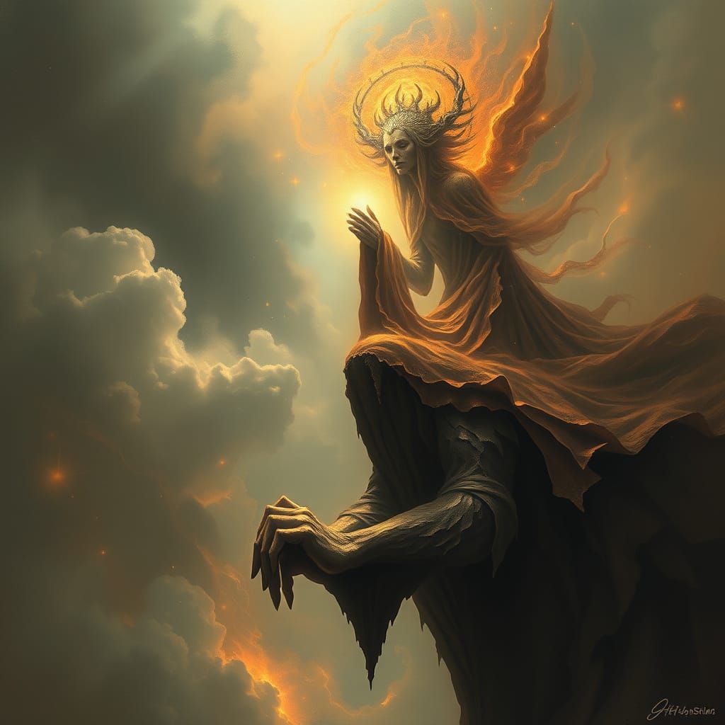 Ethereal Figure at the Edge of Eternity