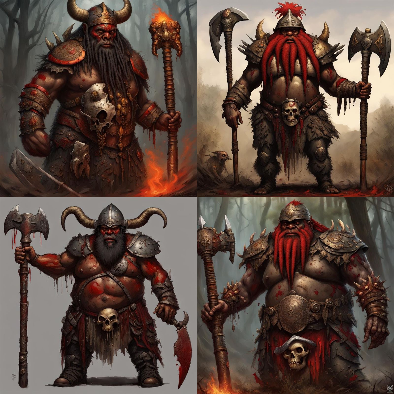 Armored Voodoo Dwarf Warrior in Fantasy Art Style