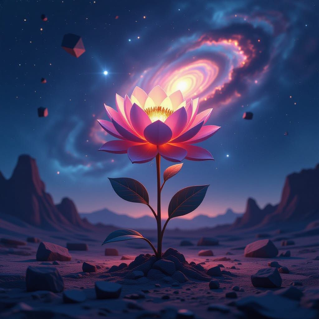 Luminous Geometric Flower in Cosmic Landscape