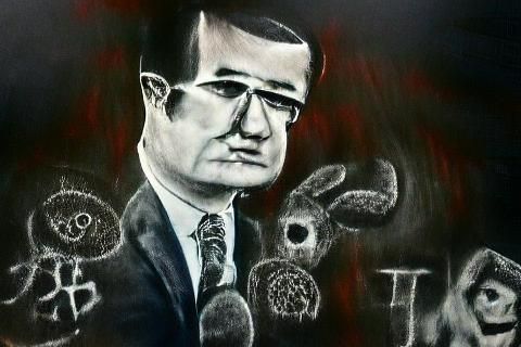 Ink and Charcoal Portrait in Acrylic Art Style