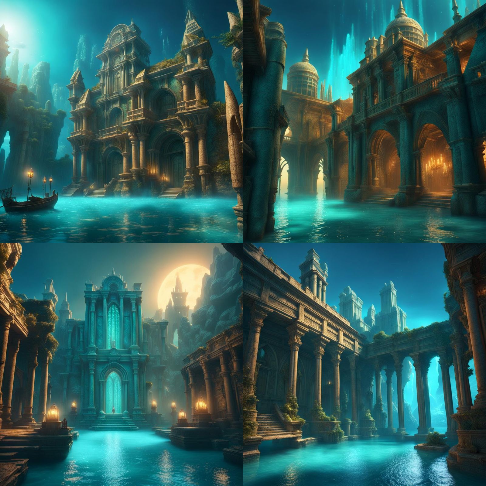 Atlantis: Sunken City in a Matte Painting Style