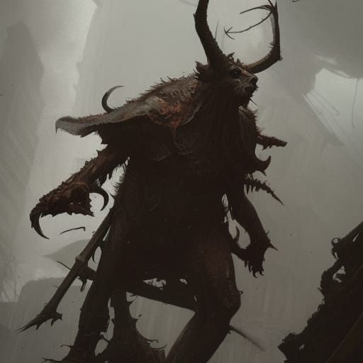 Sinister Night Fantasy Art in Volumetric Lighting