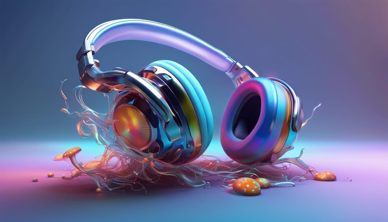Futuristic Mushroom Headphones in Hyperrealistic Rendering