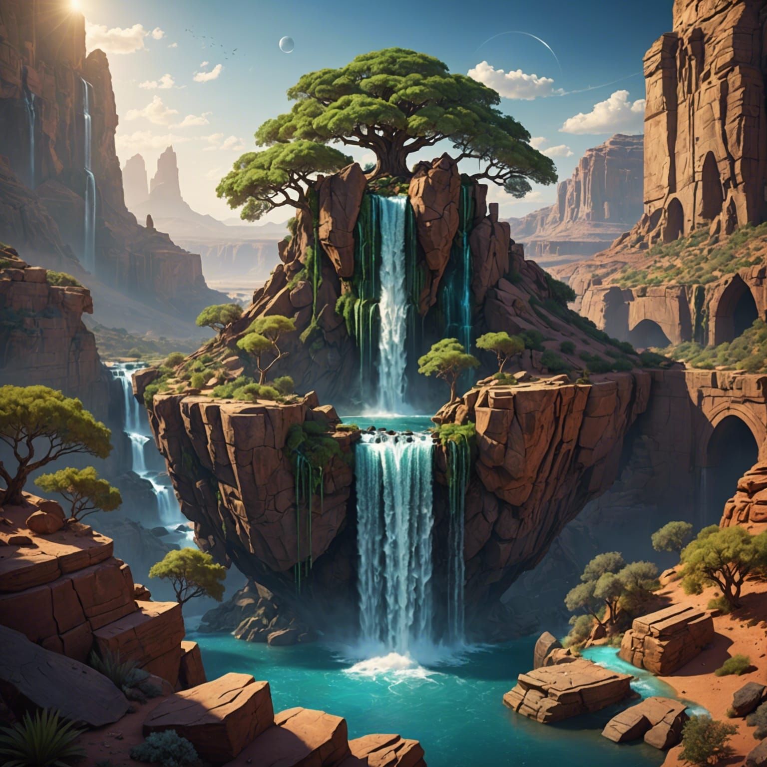 Harmonic Society with Sacred Geometry, Matte Painting