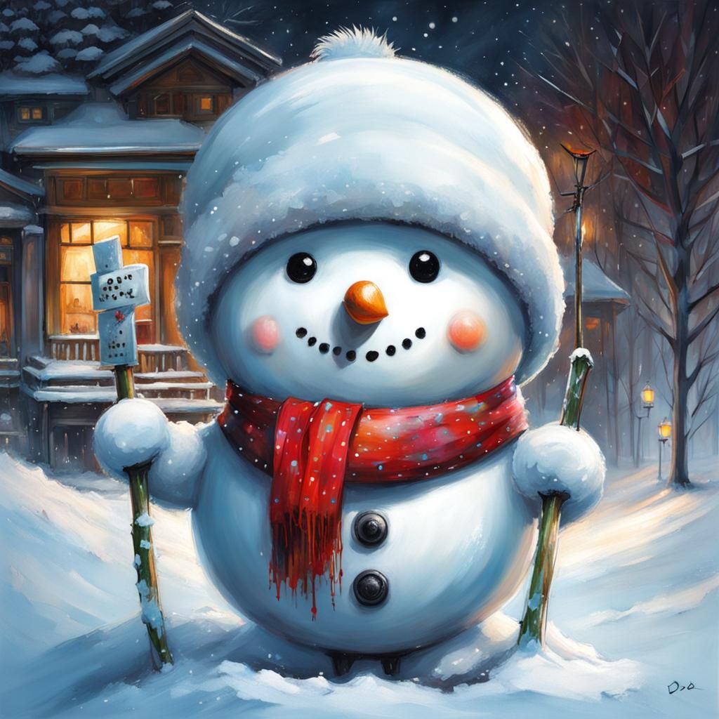 Snowman in Graffiti Art Style