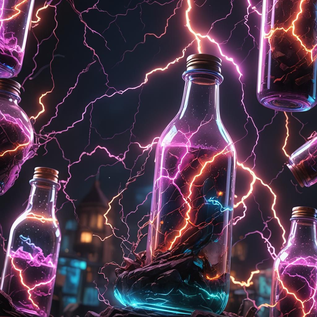 Neon Lightning in a Bottle: Detailed Matte Painting