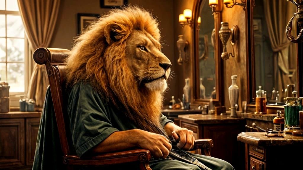 🦁The lion wants to try a new haircut🦁