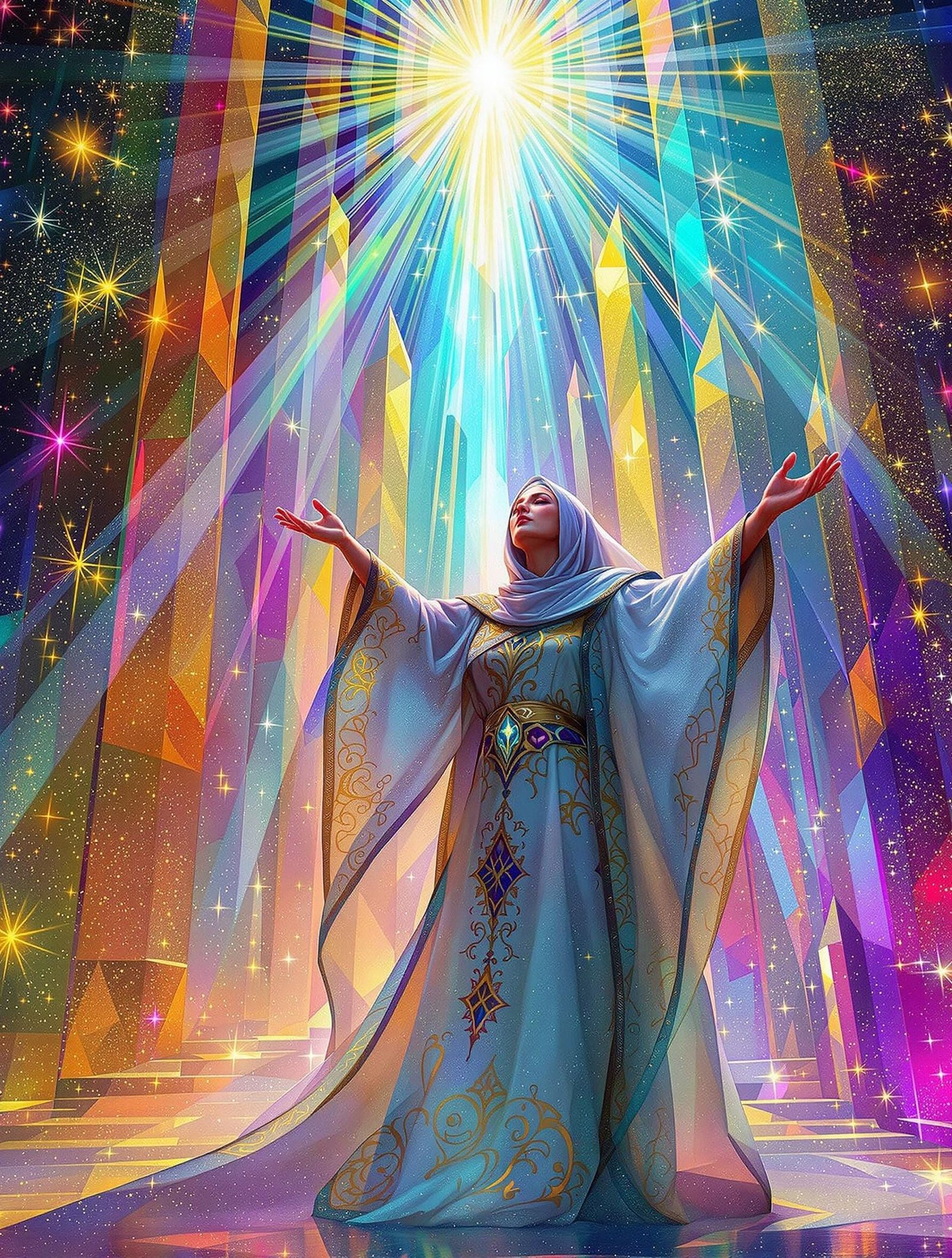 Elderly Mage Commands Light in Radiant Spires