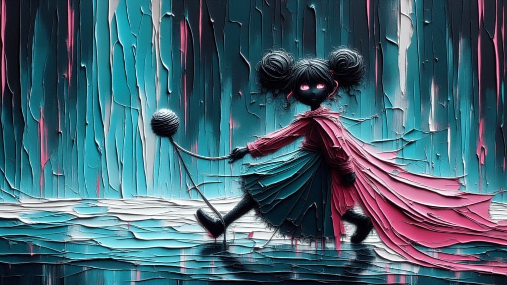 Virtual Singer Raps Through Electric Tempest in Anime Style