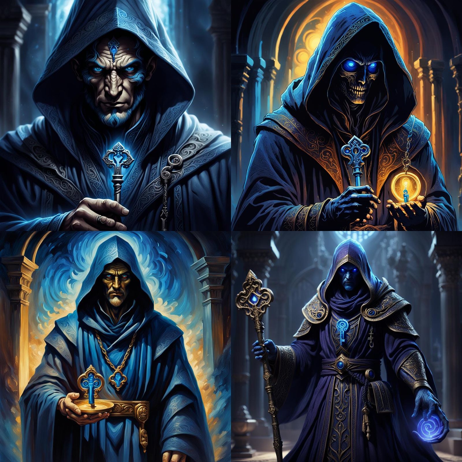 Shadowy God with Key, Detailed Matte Painting