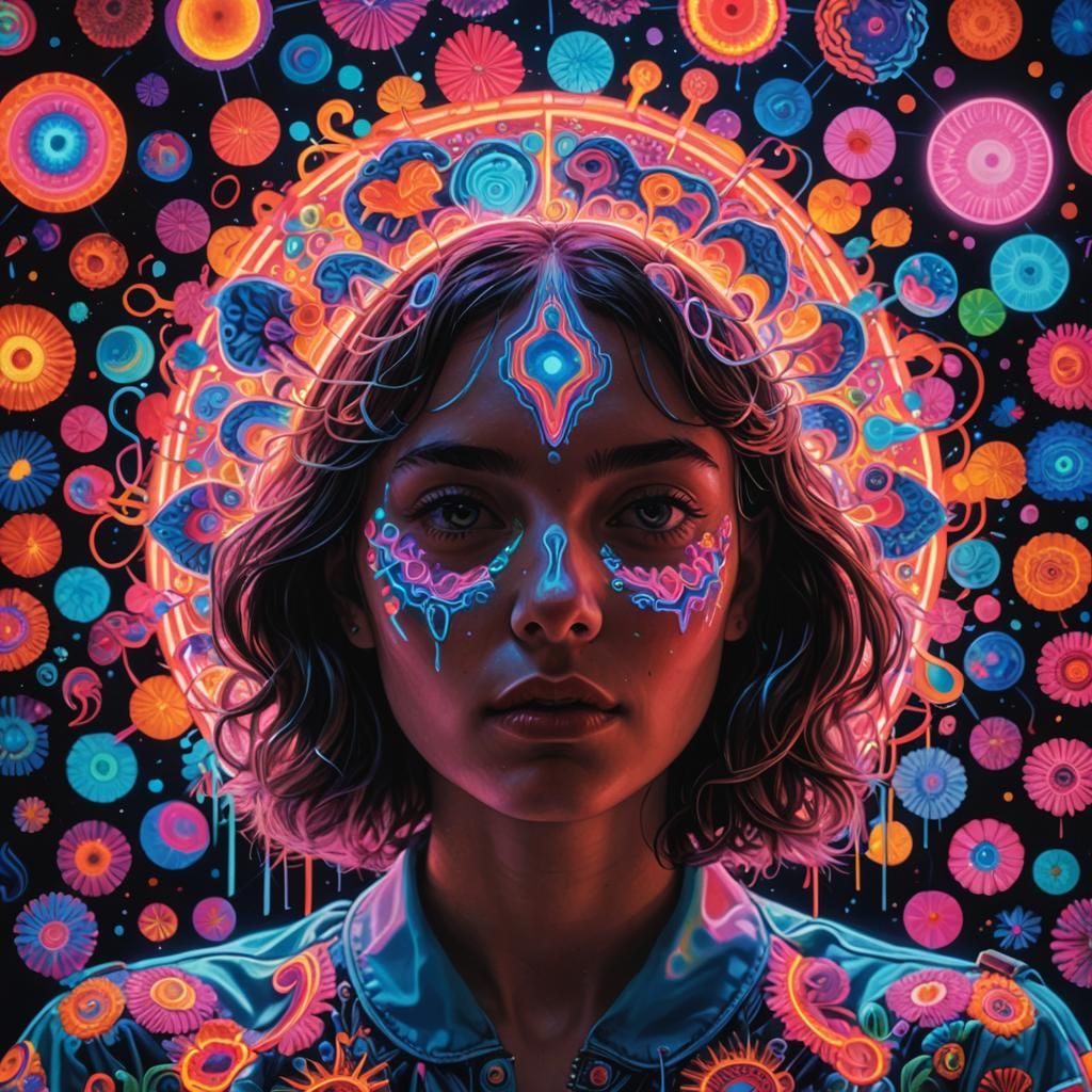 Psychedelic Neon Hyperrealism Image