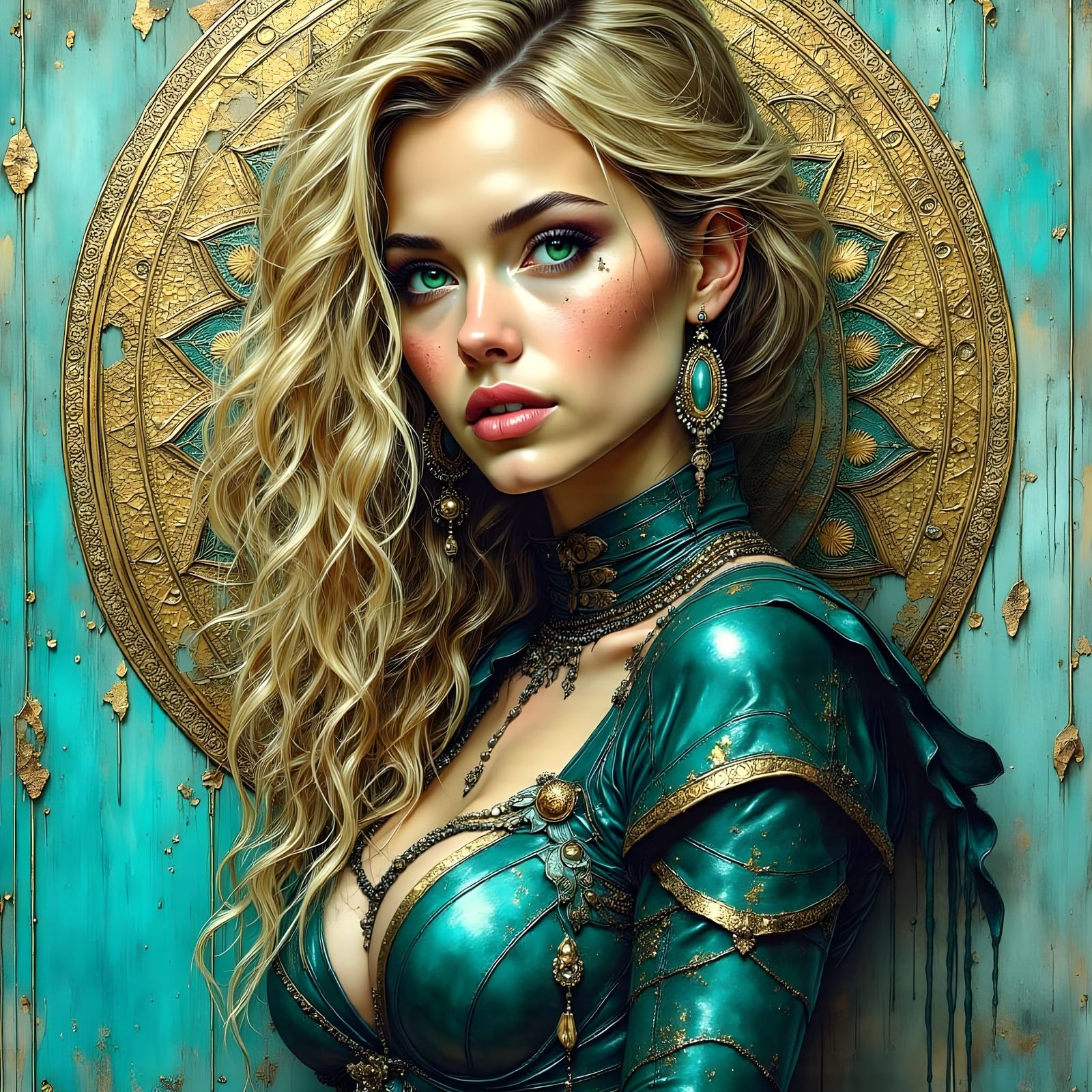 Sensual Woman in Art Nouveau Ranger Armor