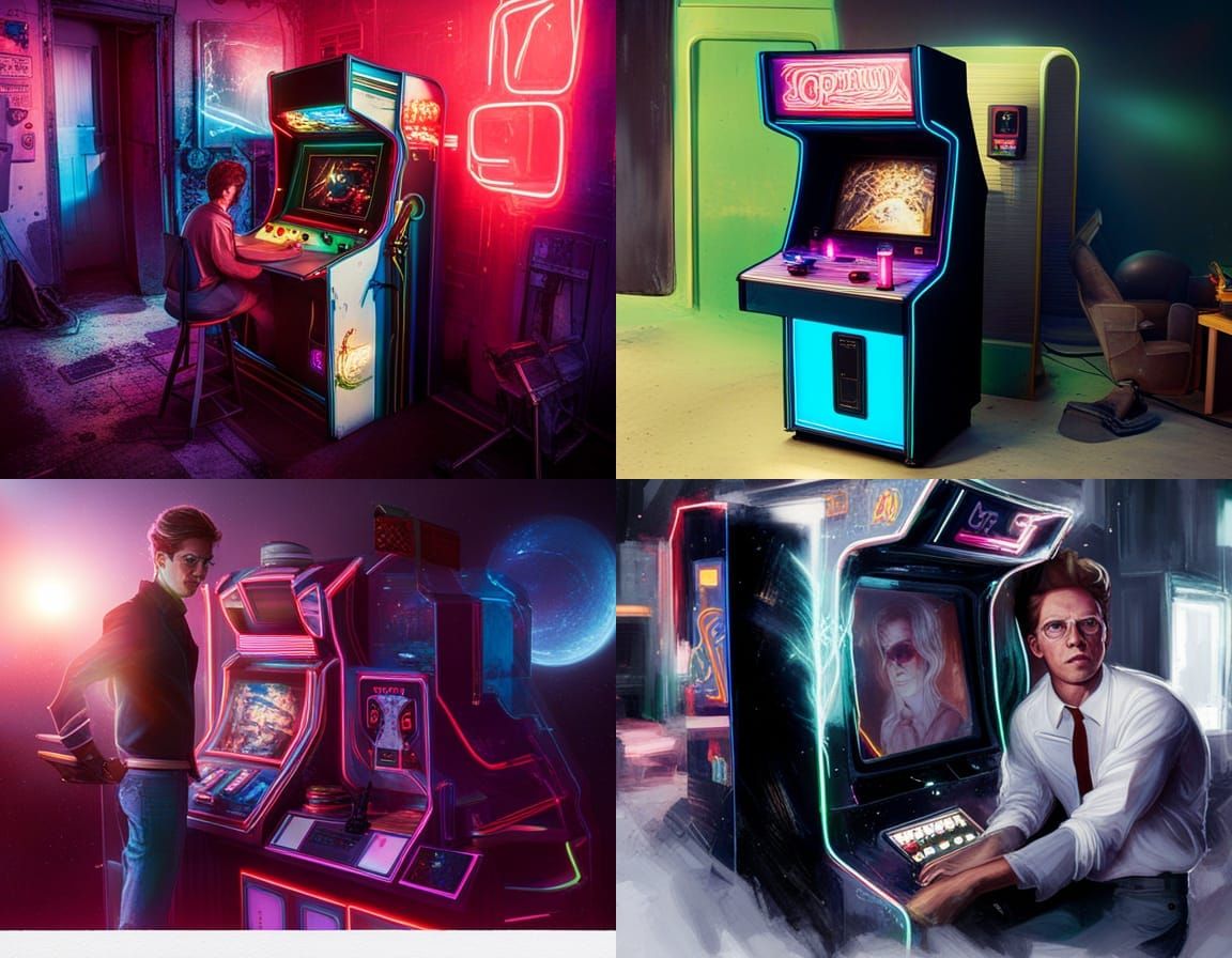 Possessed 1980s Arcade Cabinet in Polaroid Style