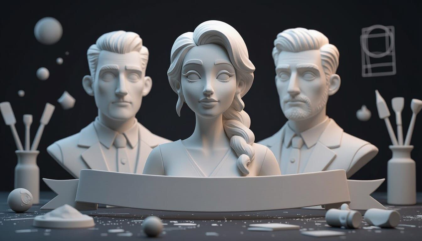 3D Character Sculptures in Dramatic Composition