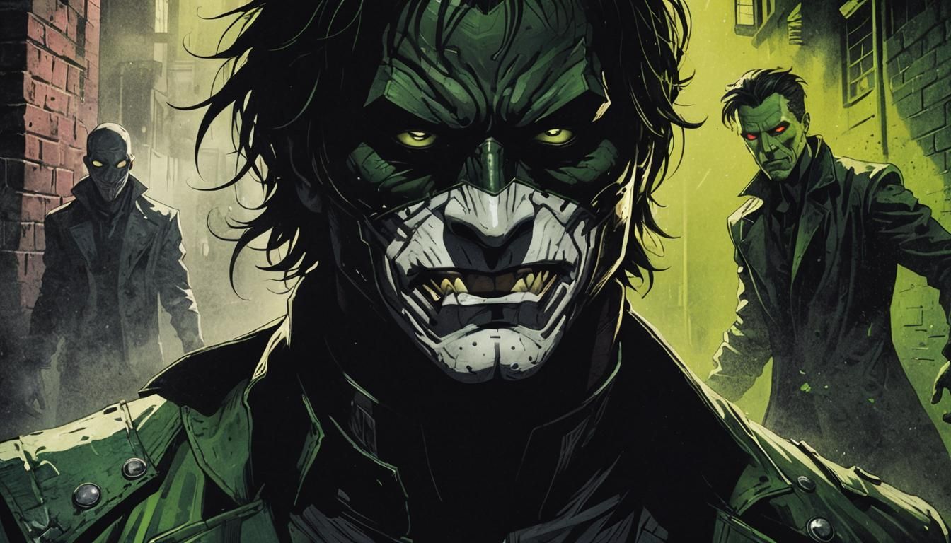 Grendel: Masked Vigilante in Noir Comic Style