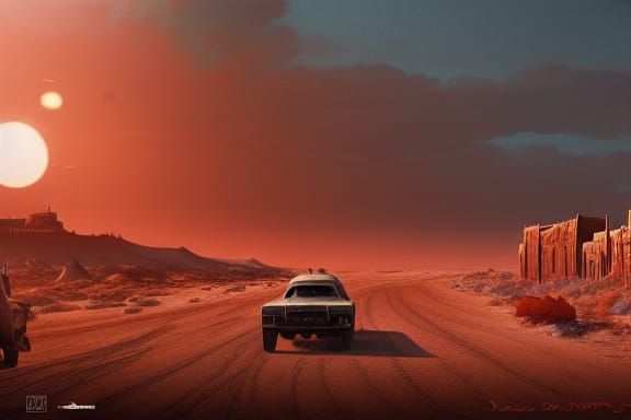 Post-Apocalyptic Mad Max Desert Townscape