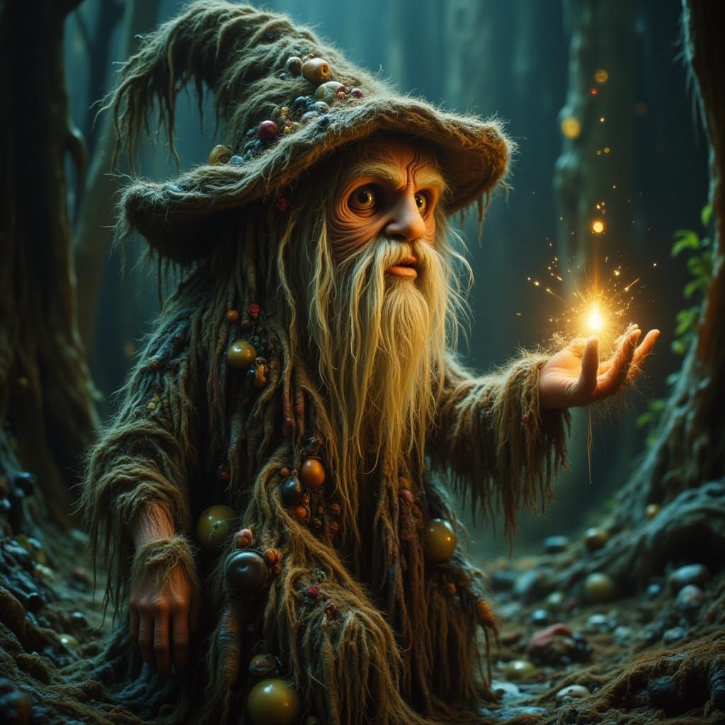 Mystical Fantasy Character Reaching for Light in Painterly S...